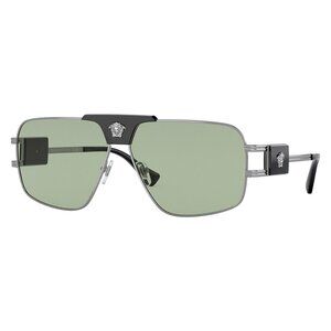 NEW VERSACE AVIATOR MEN VE2251 1001/2 SUNGLASSES MOD 2251 10012 GUNMETAL GREEN